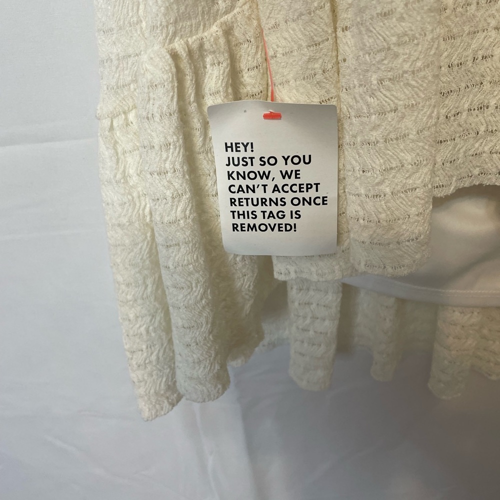 Topshop Textured Mini Dress Ivory Women’s Medium - Picture 9 of 10